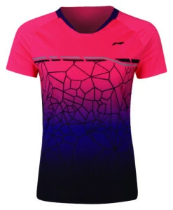Badminton T-shirt - Mosaics Flashing Red Girl