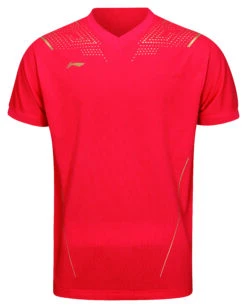 Badminton T-shirt - Golden Drop Red