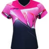 Badminton T-shirt - Pieces Black/Pink Girl