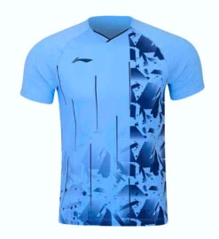 Badminton T-shirt - Flakes Light Blue/Blue UNISEX