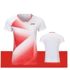 Badminton T-shirt - Fold Red/White Women -Badminton Gear Shop AAYS248 4 A