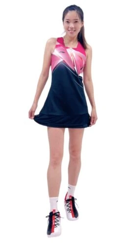 Badminton Dress - Pieces Black/Pink -Badminton Gear Shop ASKS824 4 C
