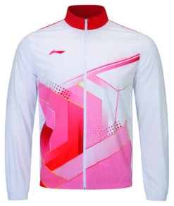 Badminton Tracksuit Jacket - National Red/White
